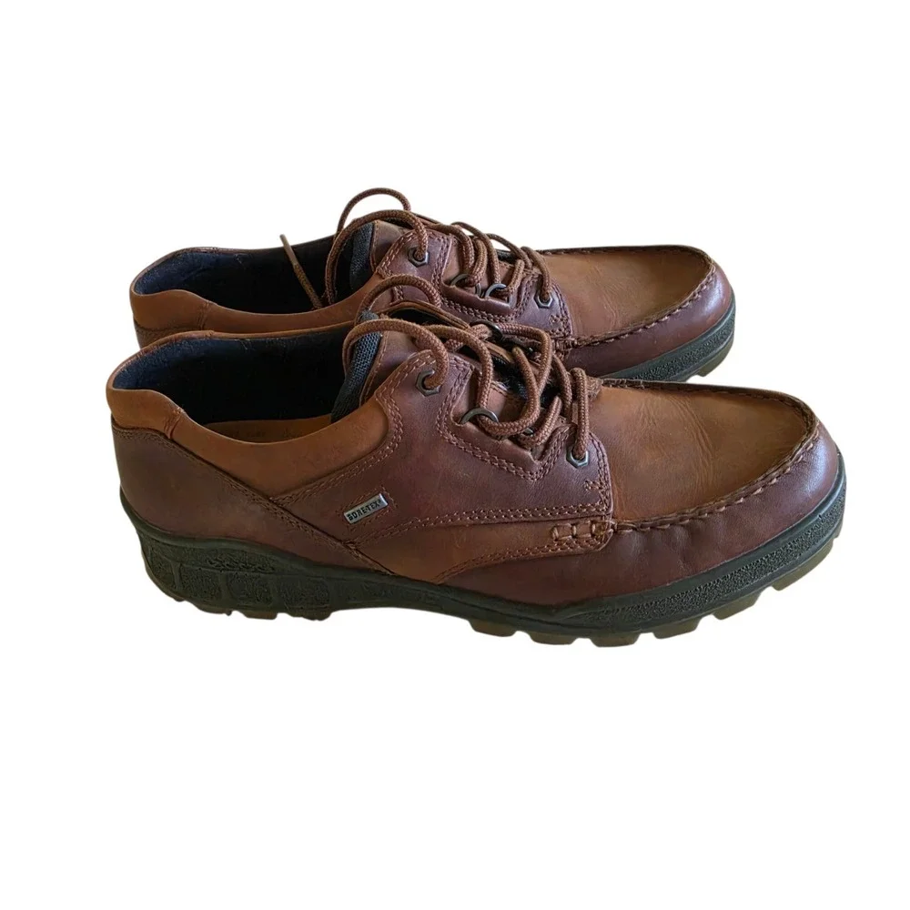 ECCO Track 25 Brown Leather Gore-Tex Waterproof Moc Toe Shoes Mens 47 (13-13.5)
